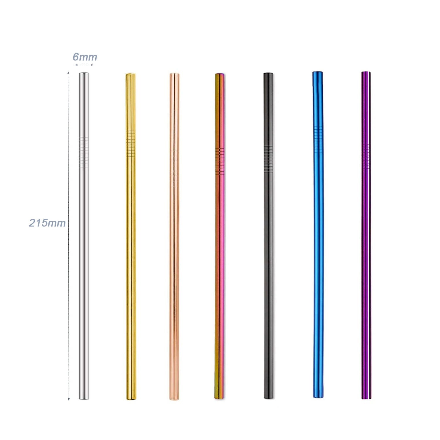 Wholesale Custom Logo 8.5 10.5 Inch Drinking Colorful Stainless Steel Reusable Straws