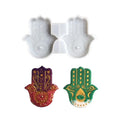 Fatima Hand Tray Silicone Mold Hamsa Hand Shape Transparent White Eco-Friendly Jewelry Plate Dish Epoxy Casting Molds Cake Tools