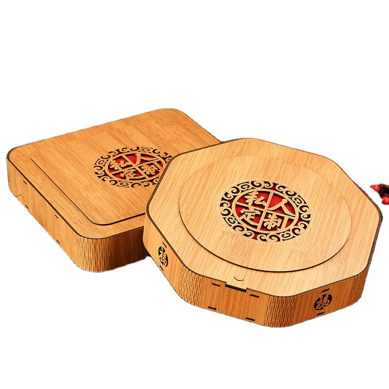 Star Luxury Stylish Wooden Gift Packaging Box for Cake Twinings Tea Jewelry & Watch Storage with Laser Engraving