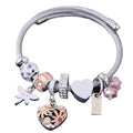 Stainless Steel Jewelry DIY Charm Bracelet for Women and Kids Lovely Heart Bracelet