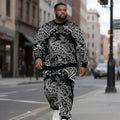 Men's Cool Graphic Streetwear Oversized Fit Crew Neck Hoodie Set Customizable Logo/Pattern Striped Smart Casual-Wholesale
