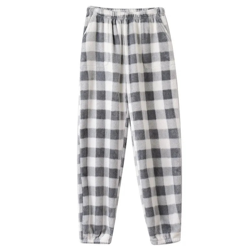 Autumn Winter New Flannel Pants for Women Thick Warm Sleep Bottom Women Loose Home Wear Flannel Pants