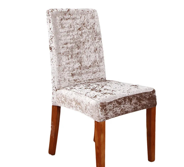 Wholesale Sliver Crushed Velvet Luxury Spandex Chair Slipcover for Home Decoration
