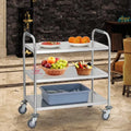 2/3/4-Tire Removable Stainless Steel Kitchen Trolley for Hotel & Restaurant Food Service Cleaning Serving Trolley