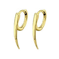 LOZRUNVE Fashion Minimalist Metal Geometric Spike 925 Silver Gold Vermeil Huggie Hoop Earring