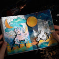 Packaged 10pcs Lighting Star River Series Stickers Starry Sky Theme Background Collage Handbook Material Decorative