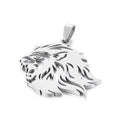 Kalen Silver/Gold Stainless Steel Energetic Lion Head Charm Pendant for Men