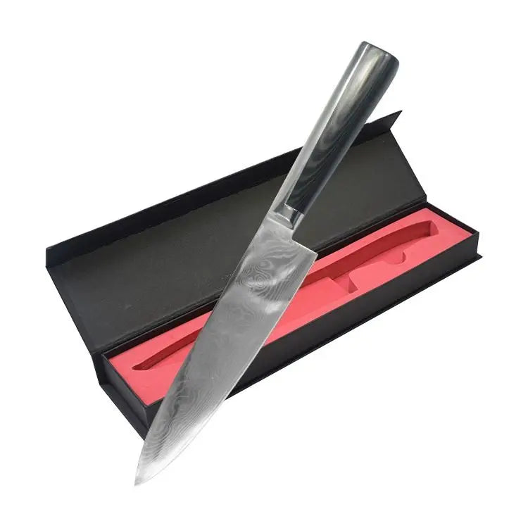 High Quality 8 Inch Pakka Wood Handle Forged 3Cr13 67 Layers Damascus Eco-Friendly Ambidextrous High-Polish Finish Chef Knife