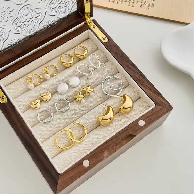 Wholesale 925 Sterling Silver Gold Plated Chunky Huggie Hoop Earrings for Women