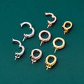 Minimalism S925 Sterling Silver Polished Pave Zircon Oval Pendant Clasp with Pins for Necklace Jewelry Making Accessories