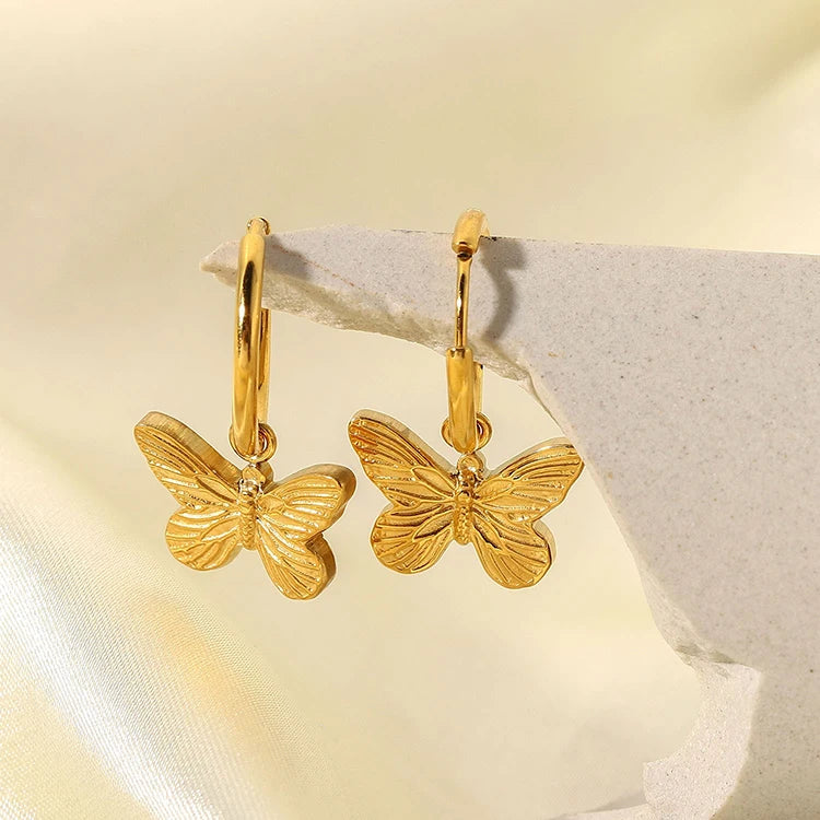 2024 Cross Border New Hot Selling Earrings Design Sense Stainless Steel Earrings Vintage Exquisite Bow Earrings for Women