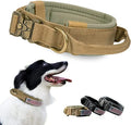 2025 New Tactical Dog Leash Collar Set Nylon Metal Buckle Dog Training Tactical Collar With Handle Dog Collar Pet Product