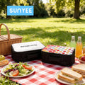 Sunyee Custom Logo Portable Canvas Sublimation Lunch Bag Insulated Cooler Tote DIY Printable Picnic Food Warmer Keeping Box