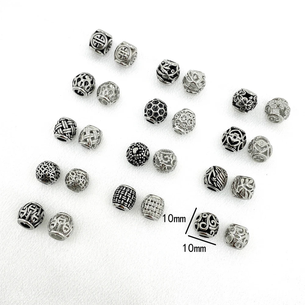 Multiple Patterns Bracelet Connector Charms Silver Brass Hole Beads Spacer Bead for Jewelry Making