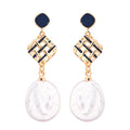 Wholesale 18K Gold-plated Retro Baroque Earrings Natural Freshwater Pearl Earrings for Women