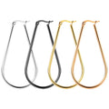 2mm Luxury Gold Stainless Steel Korean Fashion Oval Earrings for Women Fine Hoop Jewelry