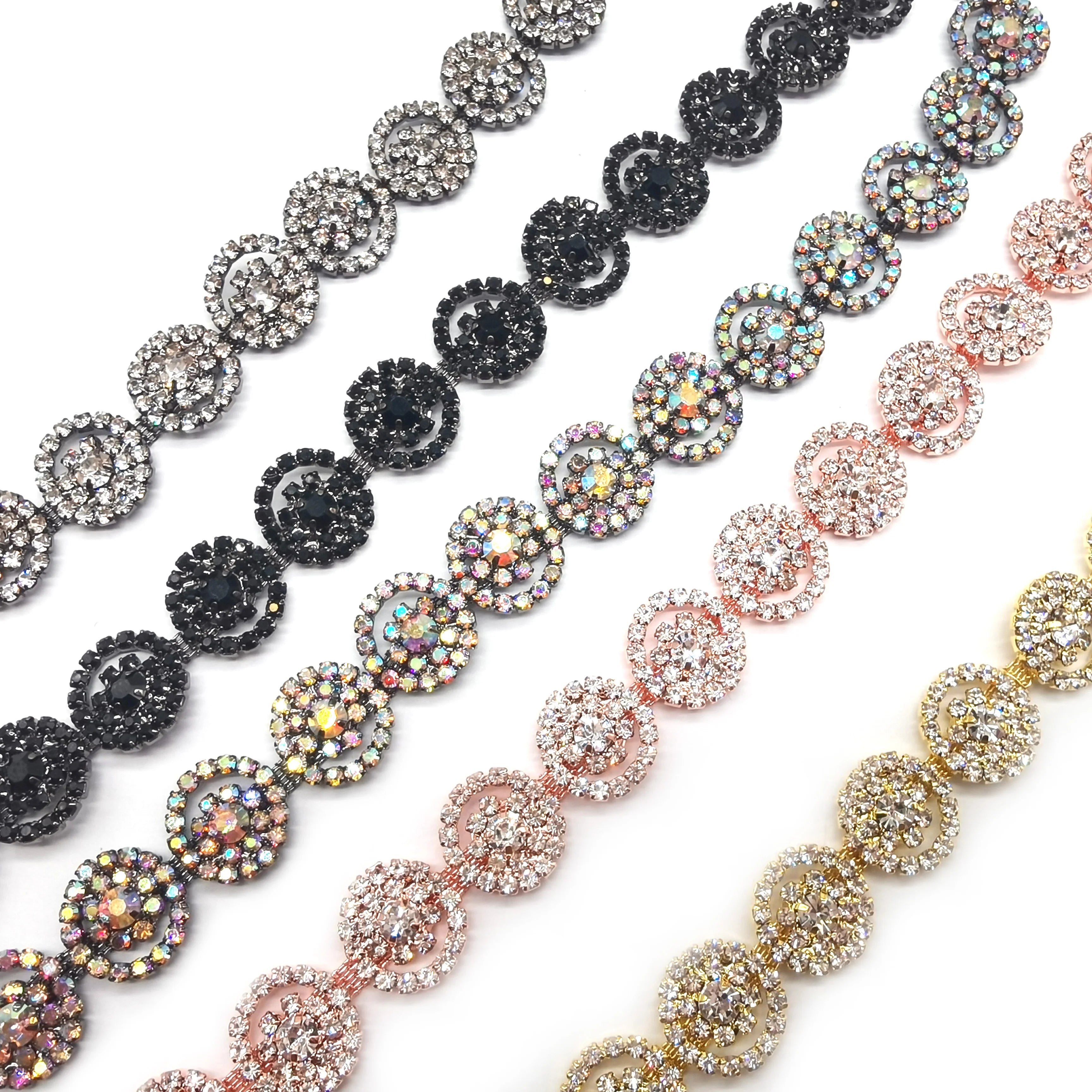 Wholesale Carnival Costume Accessories Sew on Rhinestone Chain Rhinestone Trimming for Dress Decoration