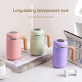 Custom New 480ml 316 Stainless Steel Smart Insulation Cup Smart Display Temperature Office Coffee Mugs with Wood Grain Handle