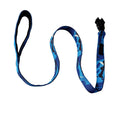 Direct Sale Lightweight Adjustable Hiking Dog Leash Blue Camouflage Pattern Nylon Dog Leash With Neoprene Padded Handle