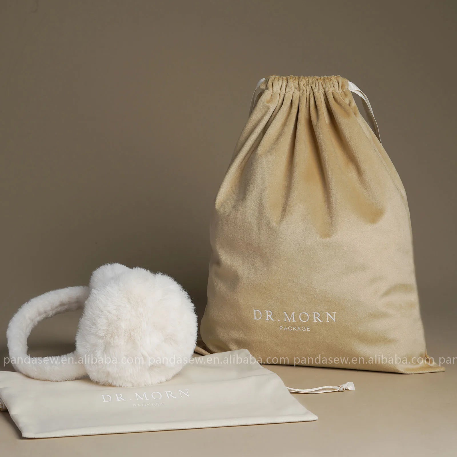 PandaSew Custom Logo Luxury Suede Garment Storage Packaging Bag Soft and Comfortable Velvet Cloth Shoe Dust Bag
