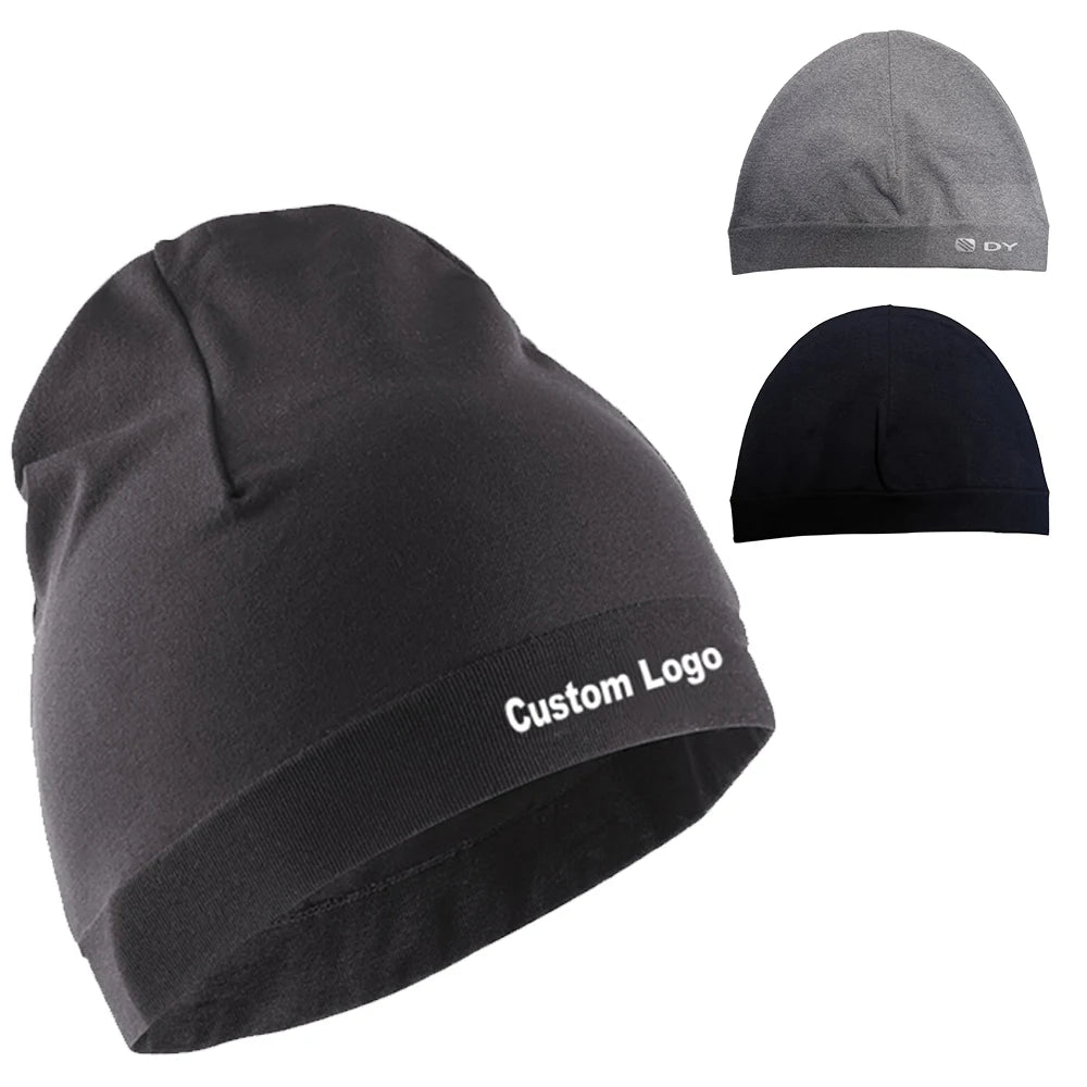 Cycling & Mountaineering Caps Printed Logo Skull Beanie Satin Lined Beanie Custom Cycling Cap Skull Cap