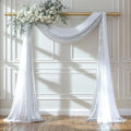 Hot Selling Elegant Fancy White Church Backdrop Decoration Wedding Chiffon Curtain
