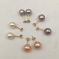 Nature Freshwater Pearl Earringfashion14K Gold Filled  Stud Earrings for Wedding 7 mm Perfect Round Pearl