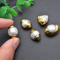 Jewelry Accessories Natural Freshwater Pearl Freeform Gold Plated Waterdrop Shape Loose Pearl Beads for Jewelry Making