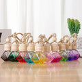 Wholesale 8ml Diamond Shape Hanging Car Essential Oil Fragrance Diffuser Colorful Empty Glass Perfume Bottle Screen Printing