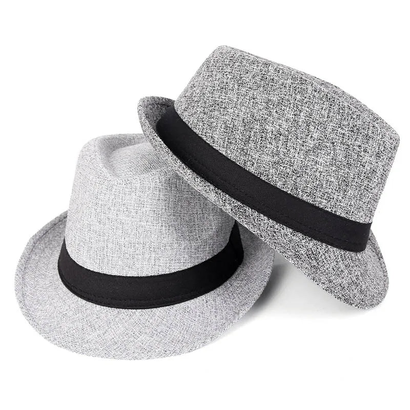 Trilby Fedoras Panama Jazz Hat Short Brim Bowler Hat for Men Women