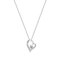 Cubic Zircon Love Heart Pendant Platinum Plated Sterling Silver Trendy Fine Jewelry Sparkling Forever Women's Necklace