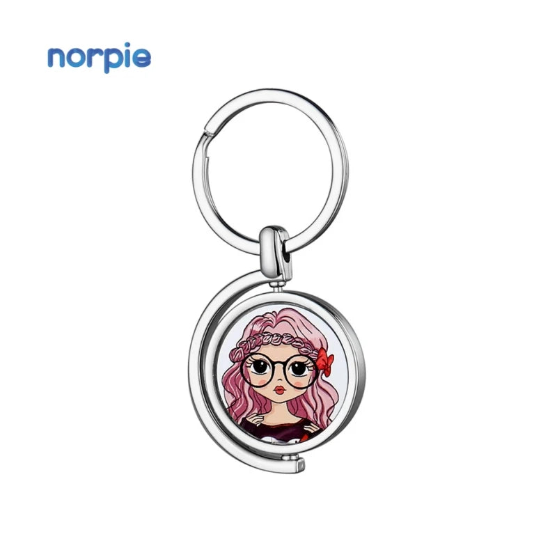 Newest Selling Christmas Gifts Sublimation Blank Metal Rotating Keychain