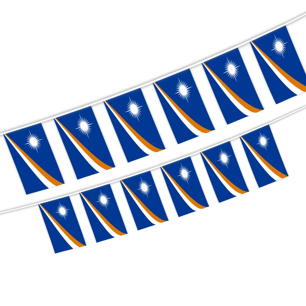 Wholesale 5.5x8 Inches the Marshall Islands String Bunting Flags for Indoor and Outdoor Decoration(20pcs/set)