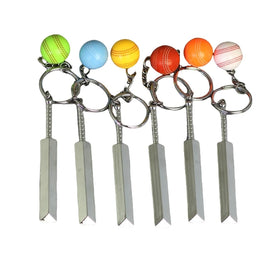 Wholesale Custom logo 3d Cricket Ball Keychain Charm Accessories Metal Personaliss Car Mini Keyring Cricket Bat Sports Key Chain