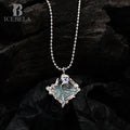 ICEBELA S925 Sterling Silver Korean Fashion Irregular Diamond Pleated Necklace Women's Short Bead Drop Glaze Necklace