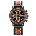 BOBO BIRD Custom Men's Wristwatches Chronograph Japan Quartz Movement Stainless Steel Band Fashion Wooden Watches