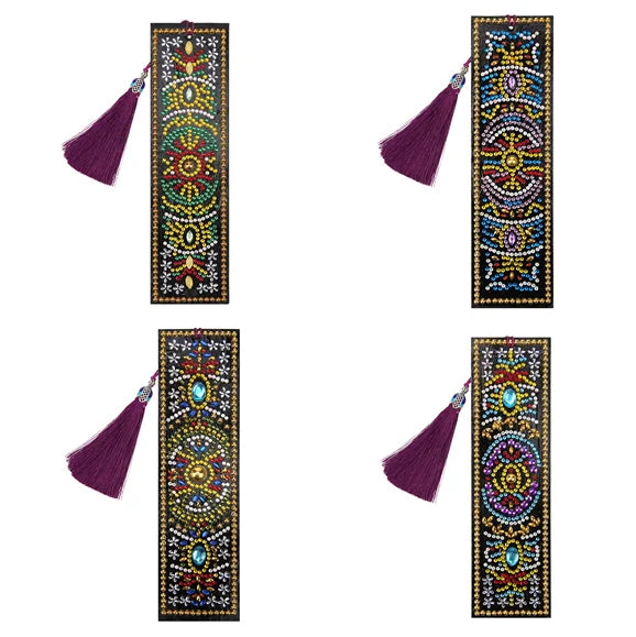 Custom Mandala Mosaic PU Leather DIY Diamond Painting Bookmark R-M038-059/AA129-153 MegaBDM