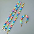 Meetee B-C182 Fashion Candy Color Colorful Mixed Resin Chain One-shoulder Bag Acrylic Cell Phone Chain