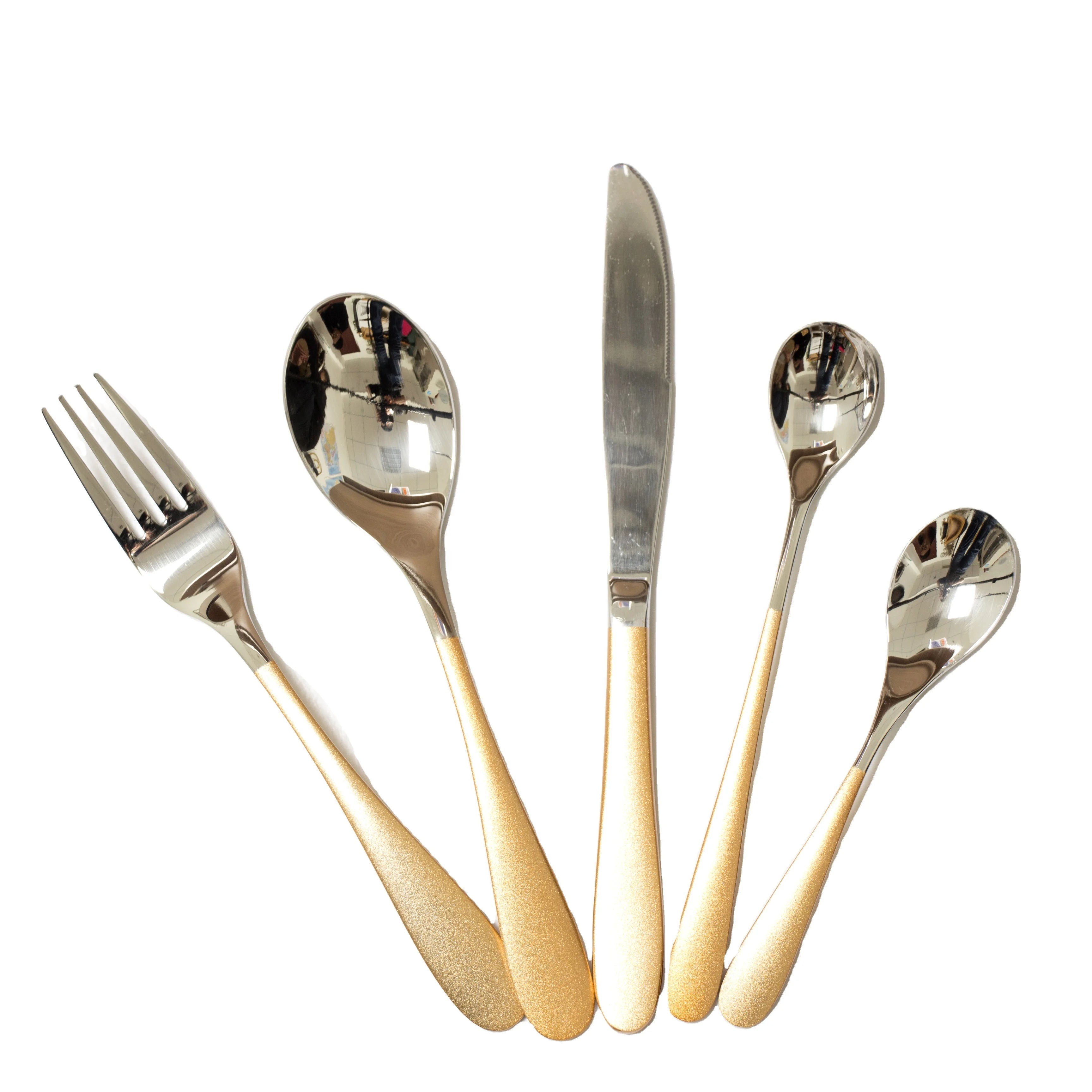 Gold Cutlery Hotel Spoon Fork Knife Gold Cutlery Wedding Flatware