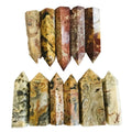 Crystal Gemstone Wand Tower Wholesale Natural 6-10cm Crazy Agate Healing Point  for Decoration