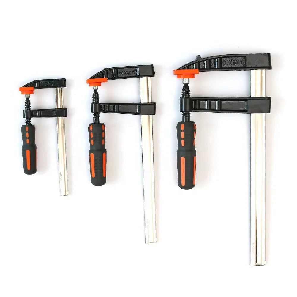 Heavy Duty F Bar Clamps for Woodworking Quick Release Hand Tool Rubber Handle Galvanized Steel Zinc Plastic Iron Packed Box Bag