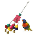 Wooden Bird Toy Parrot Chewing Bite Toy with Bell  Pet Toy and Cage Decorative Accessories for Parrots