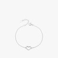 Korean Fashion Simple Pure 925 Sterling Silver INS Hollow Heart Charm Bracelets for Women Girls