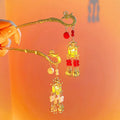 Chinese Style Luminous Lantern Pearl Fringe Hair Clip Hairpins Flower Tassel Hair Chopsticks Retro Handmade Luxury Clip Sticks