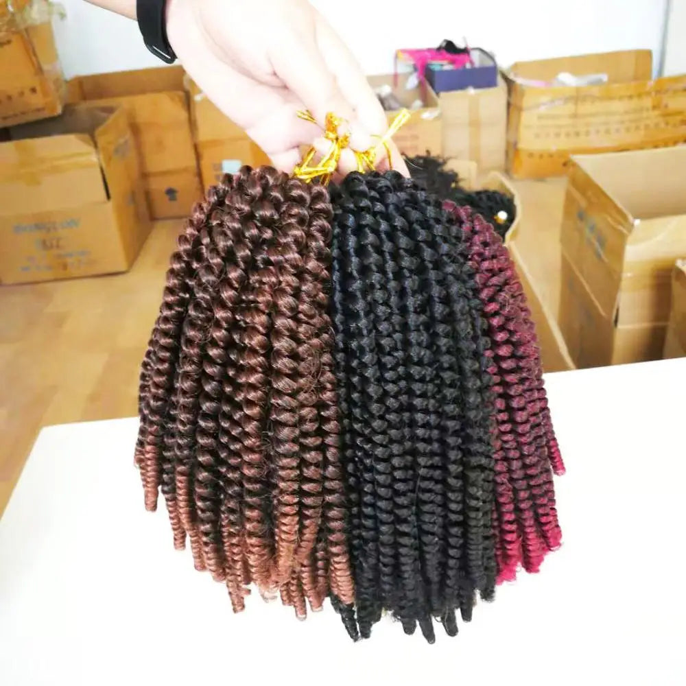 Attachment for Black Woman 8inch 12inch Afro Kinki Curly Spring Twist Hair Braiding Crochet Hair