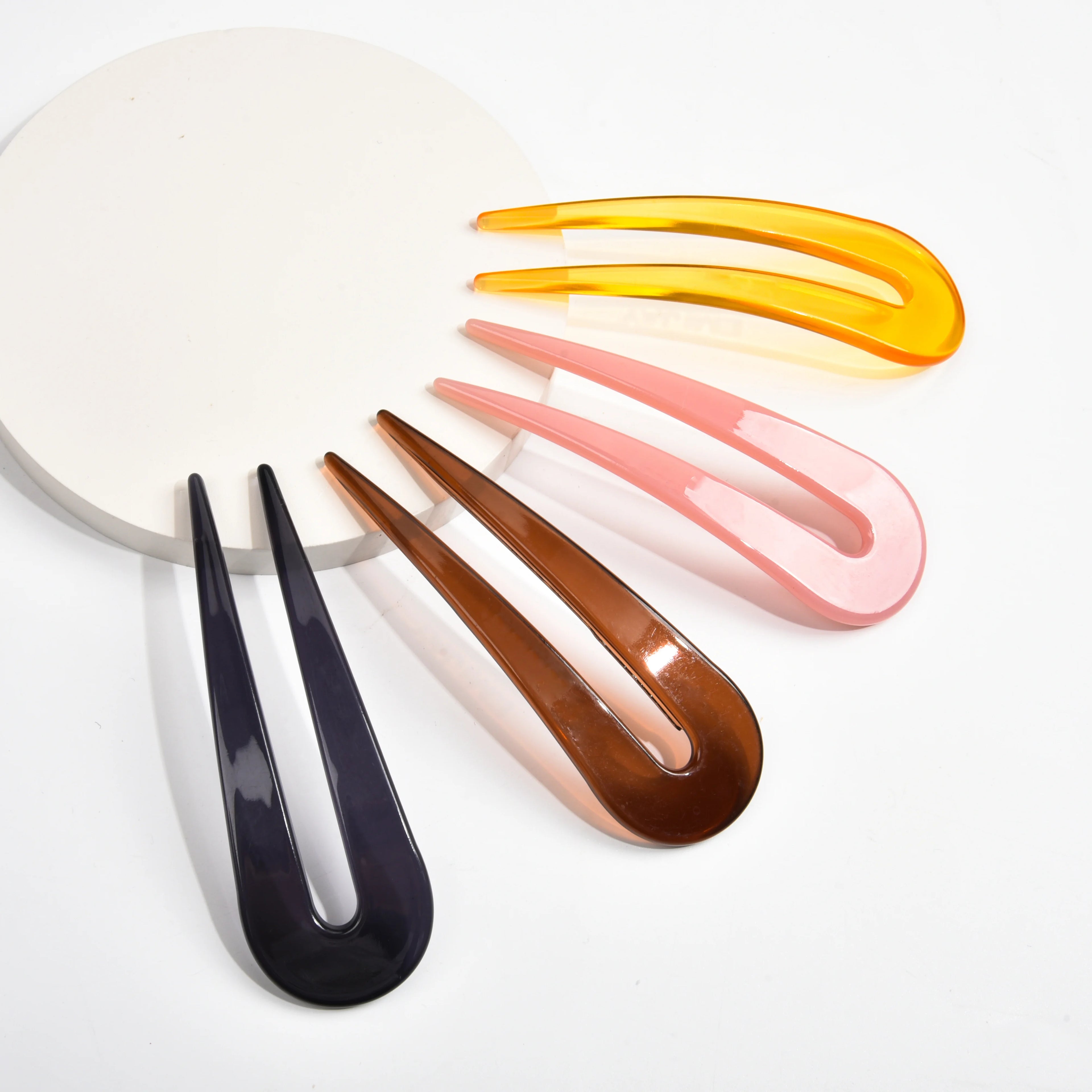 4.6 Inch Cellulose Acetate Tortoise Shell 2 Prong Updo Chignon French Hair Fork Sticks Accessories Hairpin U Shaped Hair Pin