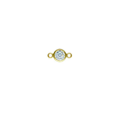Beadsncie 14K Gold Chain Necklace Bracelet Round Blank Bezel Pendant Connector