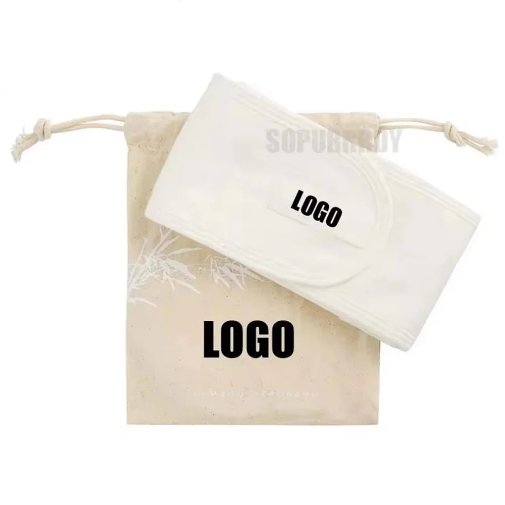 Custom Logo Headband for Girls Printing New Design Women Custom Shower Yoga Makeup Spa Cotton Fabric Bath Headband Comfortable