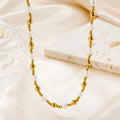 New French Style Tarnish Free Baroque Beaded Necklace Women's 18K PVD Gold Plated Stainless Steel Beads Chain Necklace Wholesale