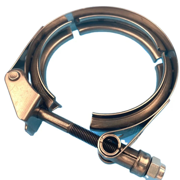 JTLD 304SS Universal T Bolt Exhaust System Muffler  Pipe 2.5 Inch Turbo Quick Release Open V Band V-band Clamp for Downpipe